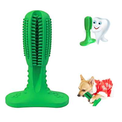 Aretues Dog Toothbrush Sticky Puppy Effective Dental Care Bristly Brushing Doggy Teeth Cleaning Massager Nontoxic Natural Rubber